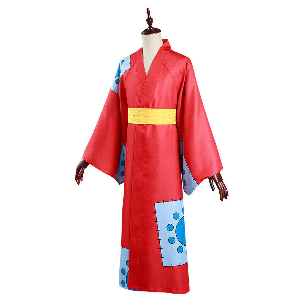 One Piece Wano Country Costumes Monkey D Luffy Cosplay Kimono Set with Hat For Men - Image 4