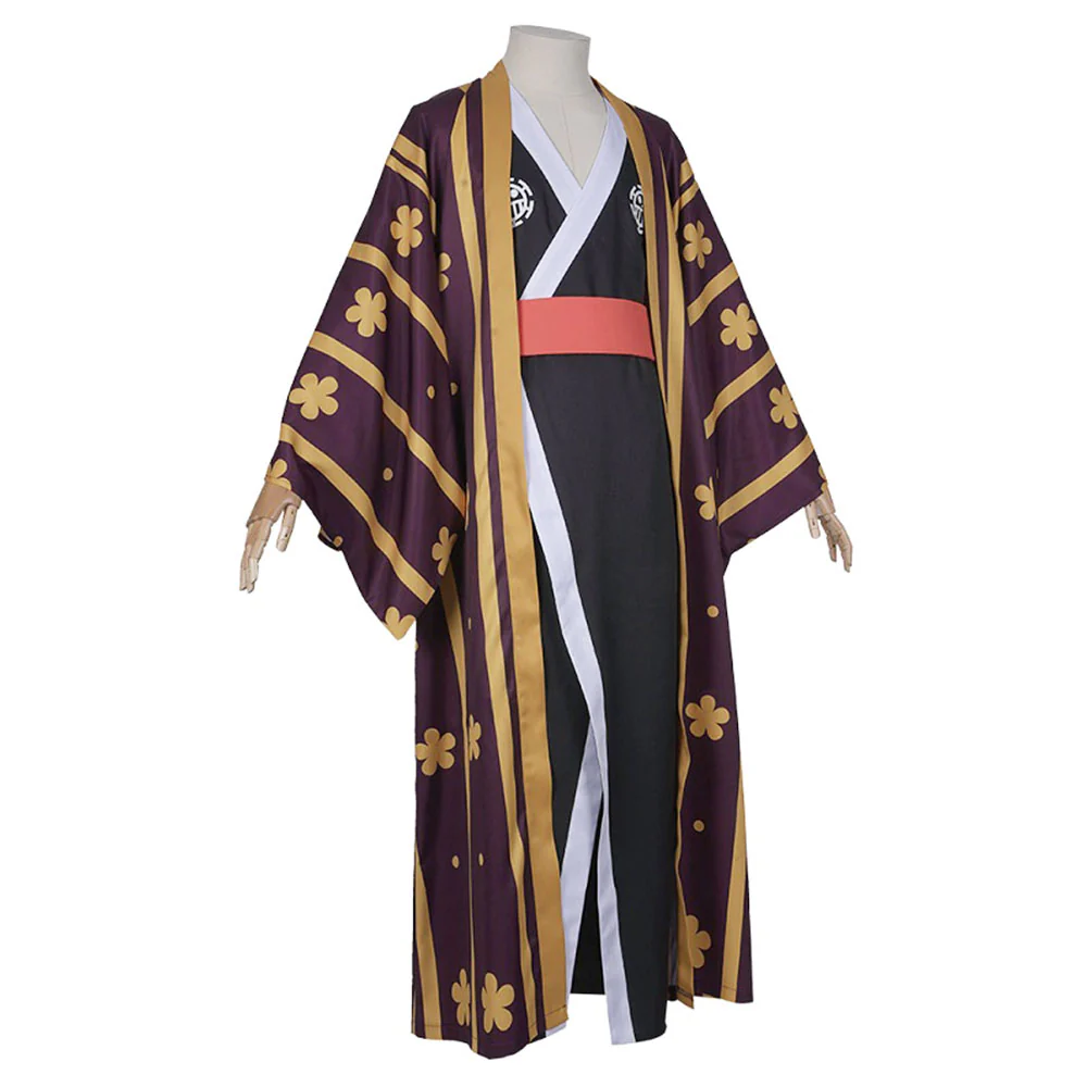 One Piece Wano Country Costumes Roronoa Zoro Luffy Trafalgar Law Cosplay Kimono Set For Men - Image 12