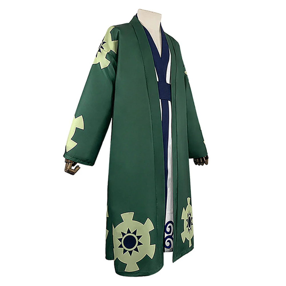 One Piece Wano Country Costumes Roronoa Zoro Wanokuni Cosplay Kimono Set For Men - Image 5