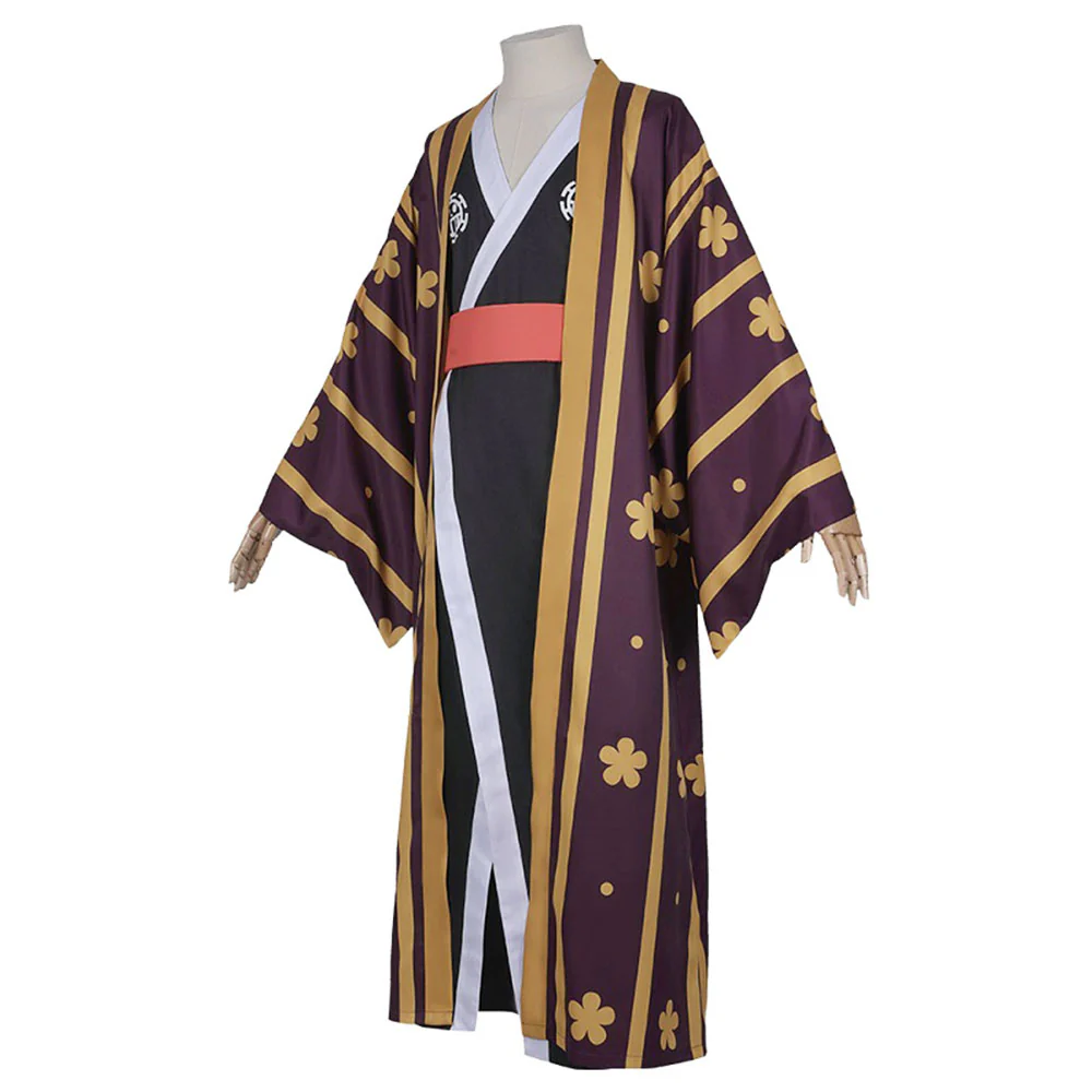 One Piece Wano Country Costumes Trafalgar Law Wanokuni Cosplay Kimono Set For Men - Image 4