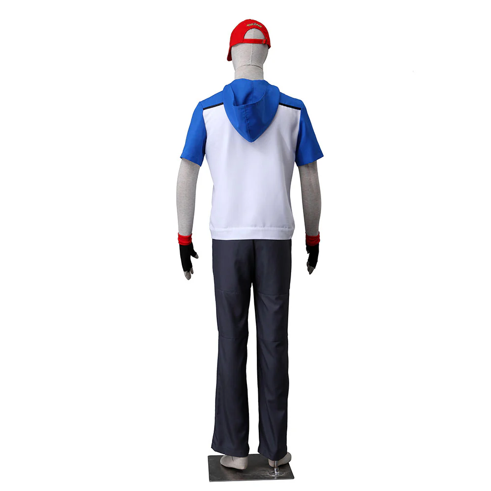 Pokemon Monster Costume Ash Ketchum Cosplay Hoodie full Set with Accessories for Men and Kids - Image 3