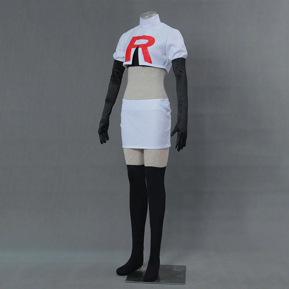 Pokemon Monster Costume Rocket Jessie Cosplay full Set with Golves for Women and Kids - Image 4