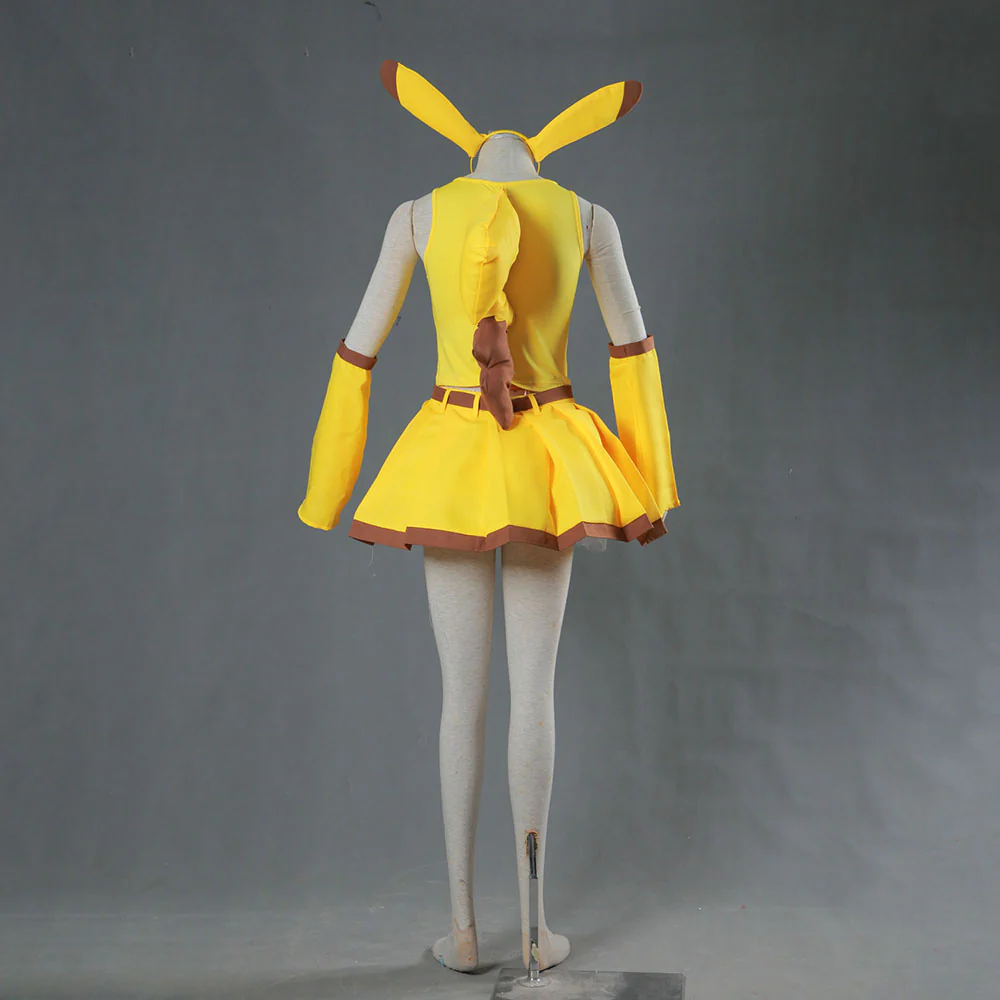 Pokemon Monster Pikachu Personification Cosplay Suit full Set for Women and Kids - Image 3
