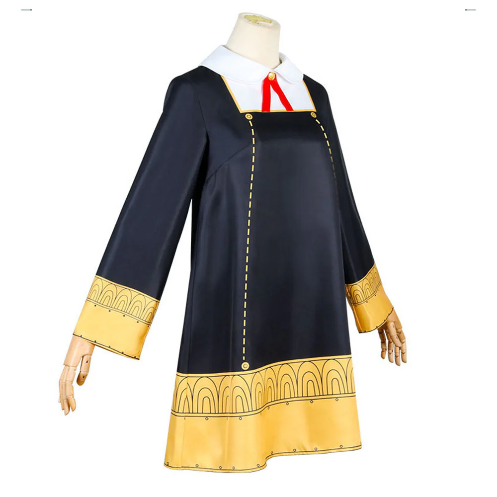 Spy x Family Costume Anya Forger Black Cosplay Dress Costume with Accessories for Women and Kids - Image 3