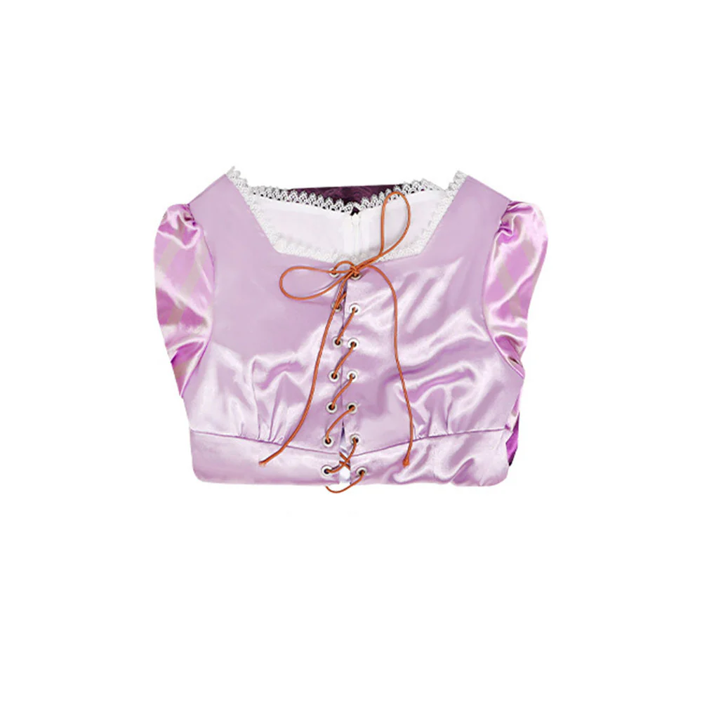 Tangled Costumes Princess Rapunzel Cosplay Light Purple Dress for Women and Kids - Image 5