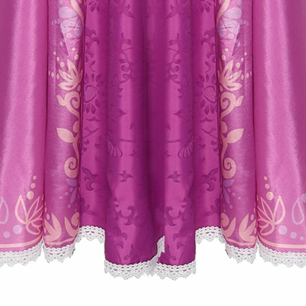 Tangled Costumes Princess Rapunzel Cosplay Light Purple Dress for Women and Kids - Image 6