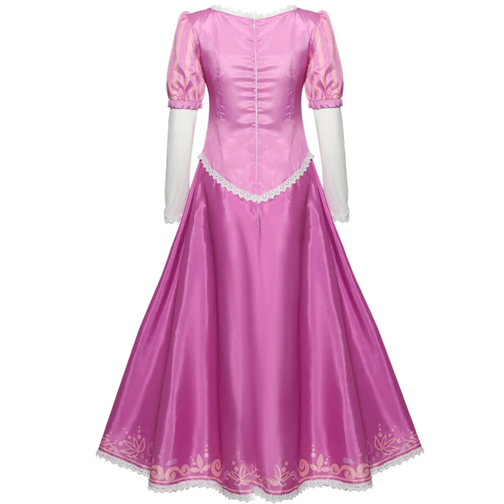 Tangled Costumes Princess Rapunzel Cosplay Pink Dress for Women and Kids - Image 4