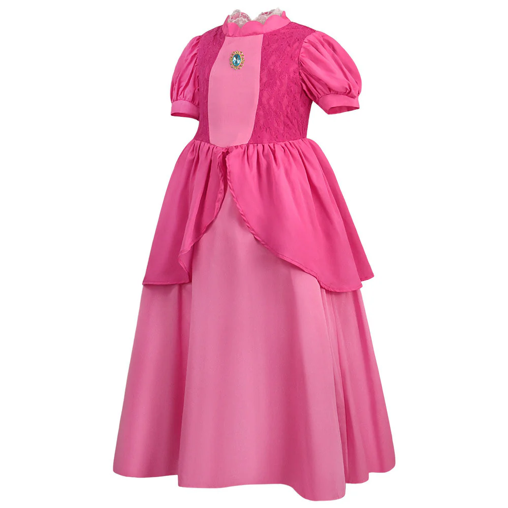 The Super Mario Bros. Movie Princess Peach Cosplay Dress for Women and Kids - Image 6