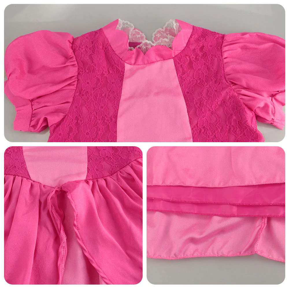 The Super Mario Bros. Movie Princess Peach Cosplay Dress for Women and Kids - Image 8