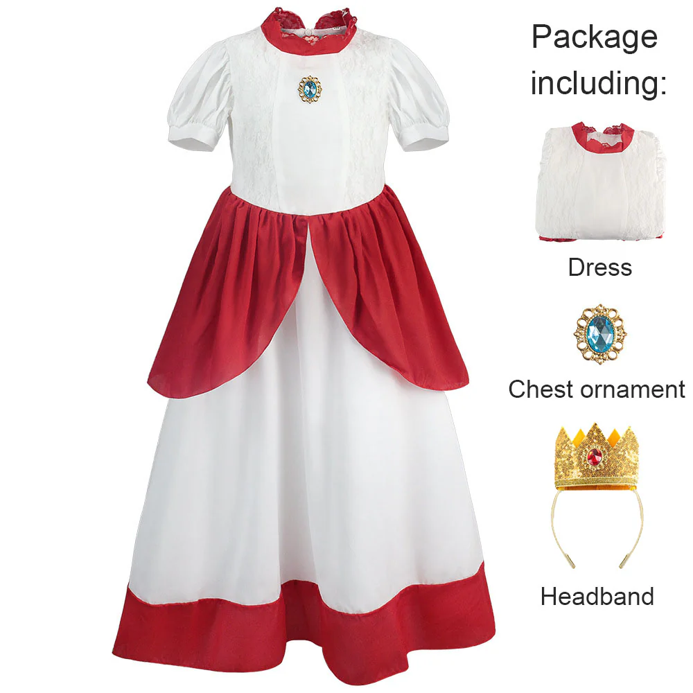 The Super Mario Bros. Movie Princess Peach Cosplay Dress for Women and Kids - Image 9