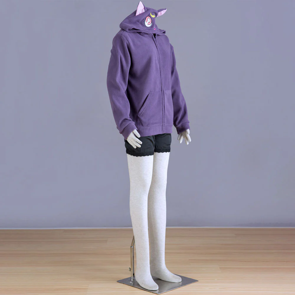 Women and Kids Sailor Moon Costume The Black Cat Luna Cosplay Hoodie - Image 5