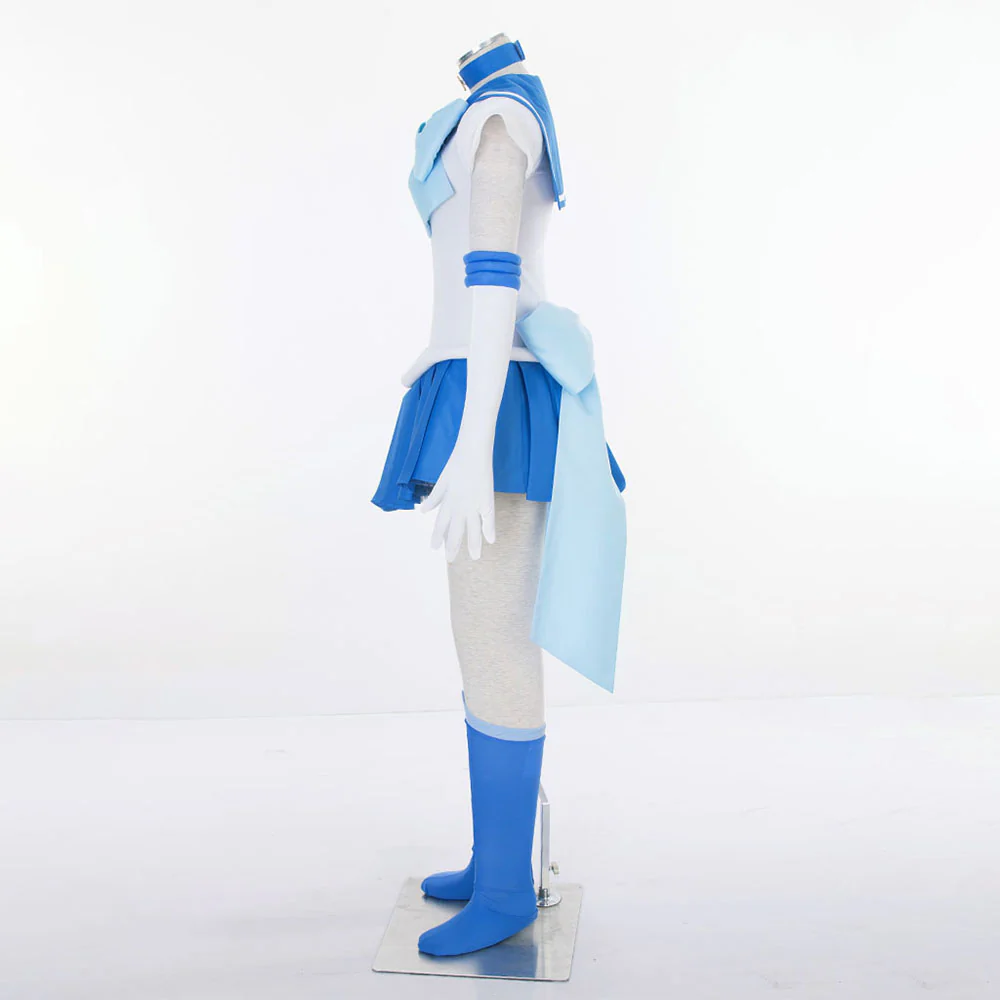 Women and Kids Sailor Moon Super S Costume Sailor Mercury Mizuno Ami Cosplay with Accessories - Image 4
