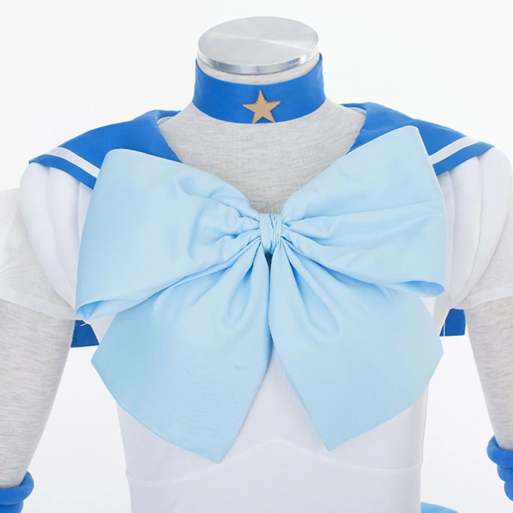 Women and Kids Sailor Moon Super S Costume Sailor Mercury Mizuno Ami Cosplay with Accessories - Image 5
