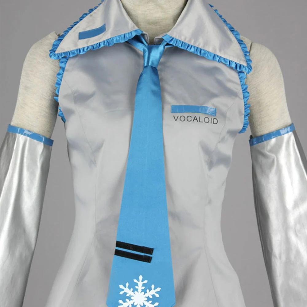 Women and Kids Vocaloid  Hatsune Miku Gray Cosplay Costume with Accessories - Image 6