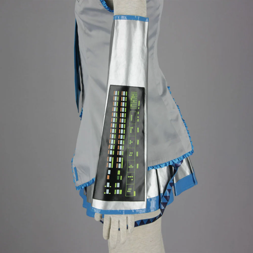 Women and Kids Vocaloid  Hatsune Miku Gray Cosplay Costume with Accessories - Image 8